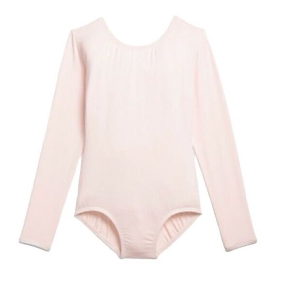 Kids Scoop Neck Long Sleeve Leotard Bodysuit INT (6x-7) Theatrical Pink Class - Picture 2 of 8